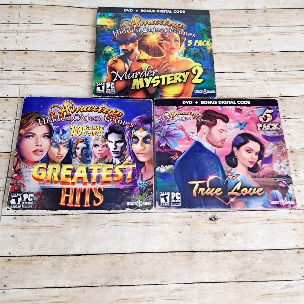 Amazing LegacyHidden Object PC Game Bundle Of 3 Games CD DVD +Bonus Digi…